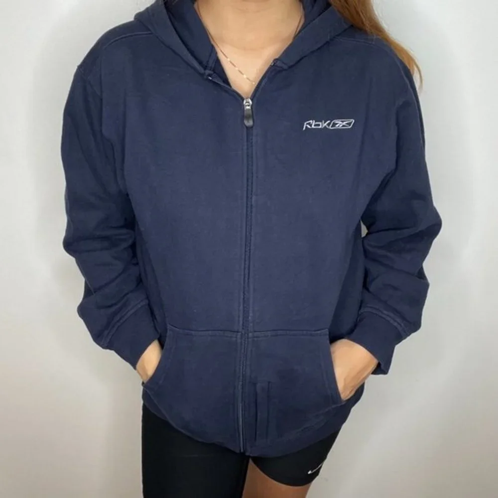 Reebok navy zip up sweatshirt hoodie sweater XL